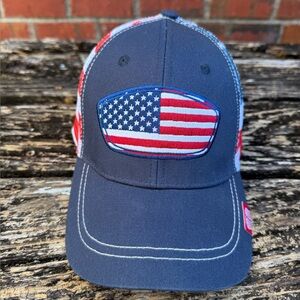 Ron Jon Surf Shop American Flag Stars & Stripes Mesh SnapBack Truckers Cap M2